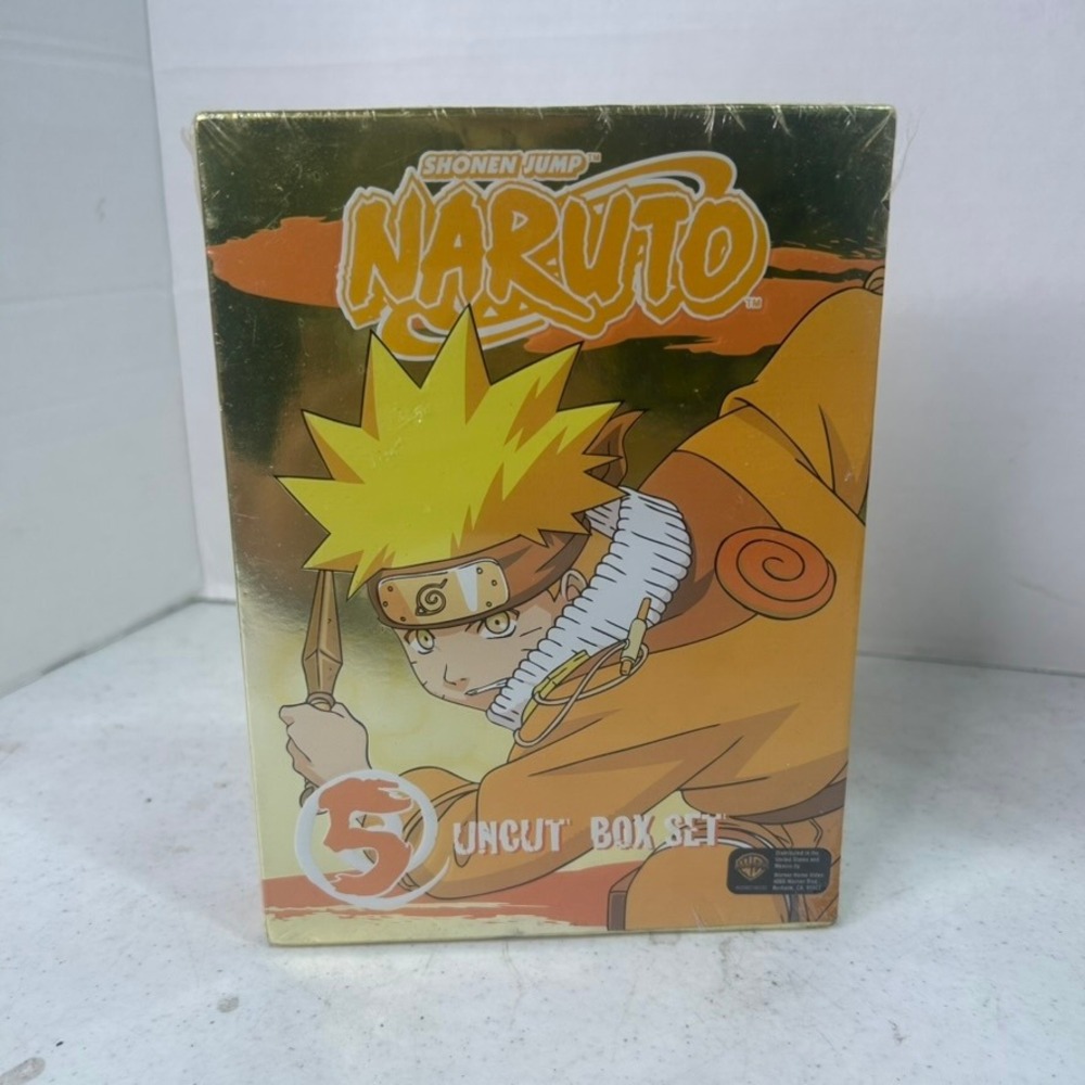 Naruto Uncut Box Set 5 DVD Shonen Jump Viz Media Gold Foil 3-Disc Set New Sealed